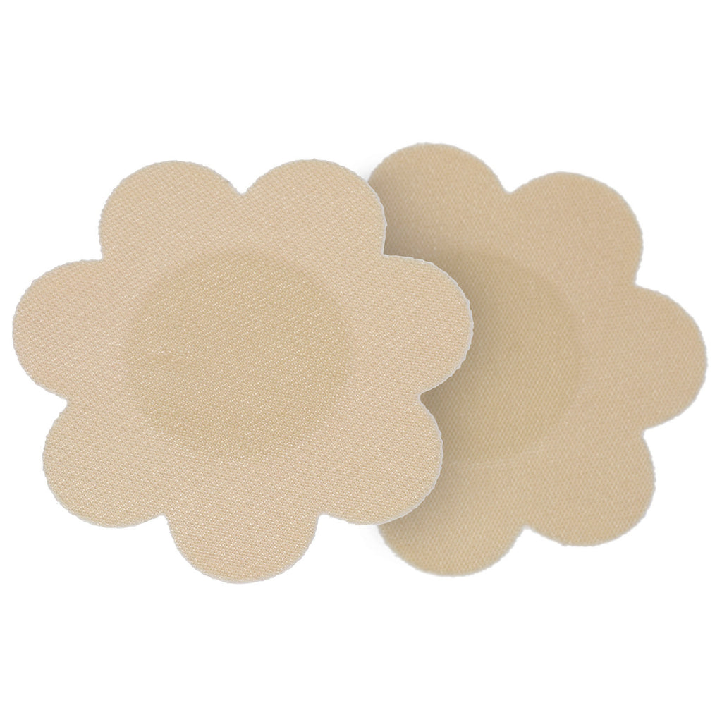 Beige and Cocoa Reusable Silicone Gel Petal nipple concealers